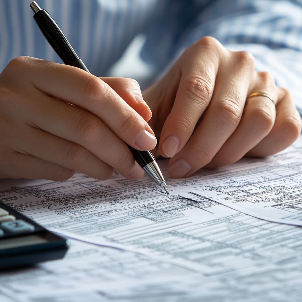 Individual tax professional preparing tax returns